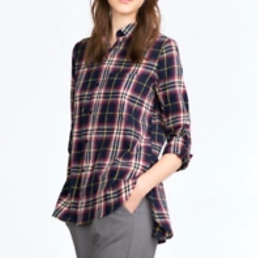 ZARA Trafaluc Boyfriend Plaid Button Down Shirt (S)